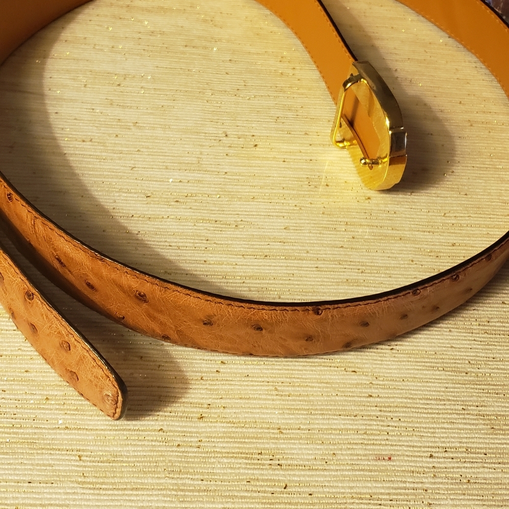 A.testoni  ostrich leather belt
